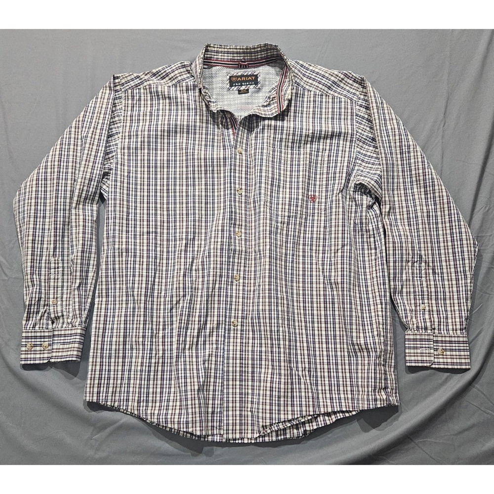 Ariat Pro Series Shirt Mens XL Multicolor Plaid Long Sleeve Button Up
